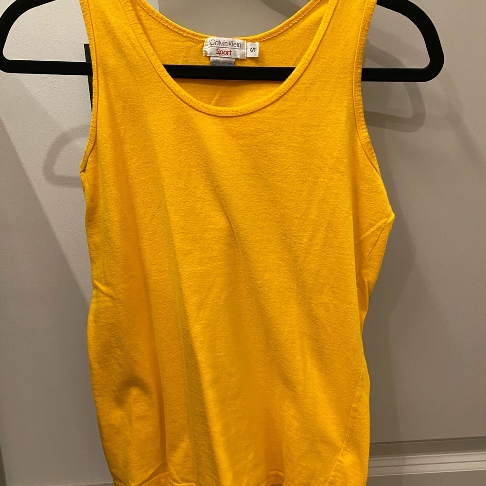 Calvin Klein Fitted Yellow Gold Tank Top